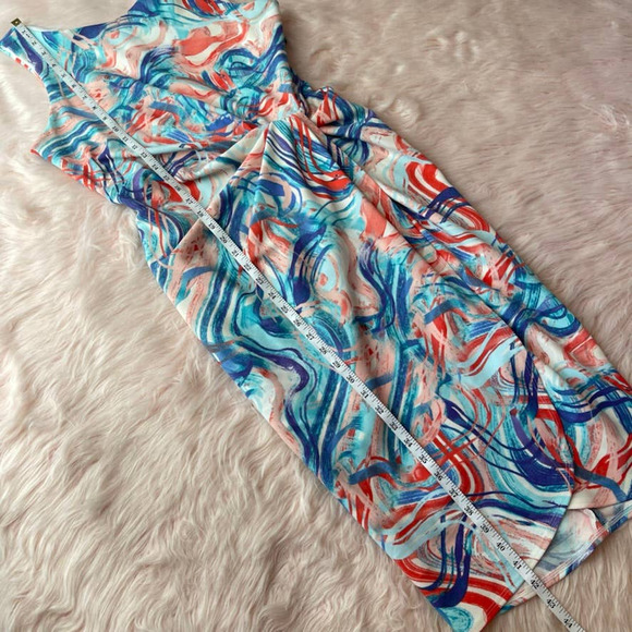 NWT - TAHARI ASL Womens Scuba Crepe Midi Dress Side Knot Sheath - Size 4 - Picture 14 of 15